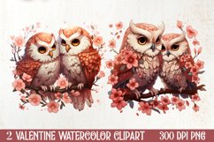 Chibi Owl Valentines Day Clipart and Stickers, Valentines PN Product Image 1
