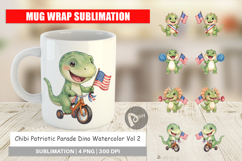 Chibi Patriotic Parade Dino Mug Wrap Product Image 1