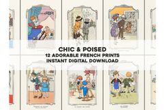 12 Adorable French Children Prints | Vintage Images Bundle Product Image 1