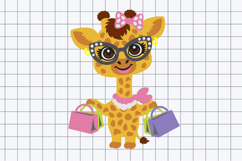 Chic Shopping Giraffe 3D SVG Product Image 2