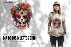 Dia de los muertos, cute chibi girl, Transparent Png Product Image 1