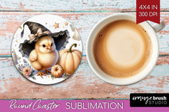 Chick Halloween Round Coaster Coquette Coaster PNG Product Image 1