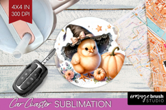 Chick Halloween Car Coaster Coquette Coaster PNG Sublimation Product Image 1