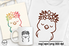 Cute chick svg, Animal flower svg, Kids svg Product Image 1