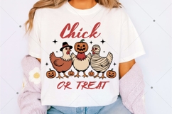 Chick or Treat PNG, Vintage Halloween Chicken Witch, Ghost C Product Image 3