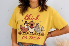 Chick or Treat PNG, Vintage Halloween Chicken Witch, Ghost C Product Image 5