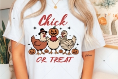 Chick or Treat PNG, Vintage Halloween Chicken Witch, Ghost C Product Image 6