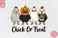 Chick Or Treat Halloween Sublimation, Funny Chicken PNG Product Image 1