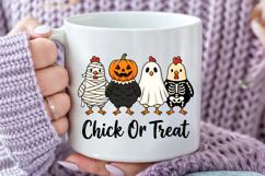 Chick Or Treat Halloween Sublimation, Funny Chicken PNG Product Image 5