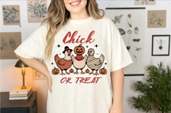 Chick or Treat PNG, Vintage Halloween Chicken Witch, Ghost C Product Image 7