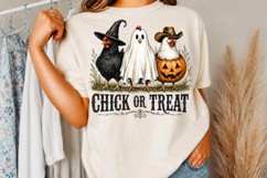 Chick Or Treat Png,Trendy Halloween Shirt Design Product Image 2
