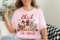 Chick or Treat PNG, Vintage Halloween Chicken Witch, Ghost C Product Image 9
