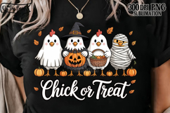 Chick Or Treat PNG Halloween Chicken Funny Fall Cute DTF Product Image 1
