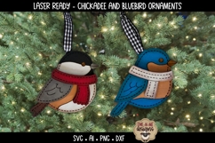 Bluebird and Chickadee Laser Ready Ornaments | Winter SVG Product Image 1