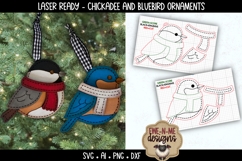 Bluebird and Chickadee Laser Ready Ornaments | Winter SVG Product Image 2