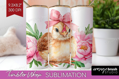 Chicken Flowers Tumbler Wrap Cute Farm Tumbler PNG Product Image 1