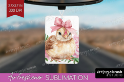 Chicken Flowers Air Freshener PNG Cute Farm PNG Sublimation Product Image 1