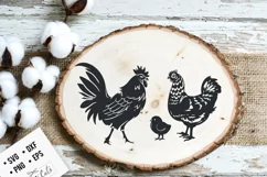 Chicken family svg, Hen illustration svg, Rooster svg Product Image 1