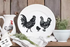 Chicken family svg, Hen illustration svg, Rooster svg Product Image 2