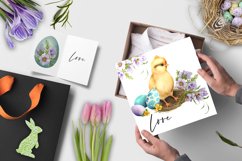 Chicken and cute watercolor easter eggs with flowers Product Image 4