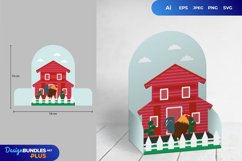 Rooster at The Farmhouse 3D Pop Up Layered Template Product Image 1