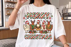Chicken Christmas PNG, Merry Holiday Farm Sublimation Design Product Image 2