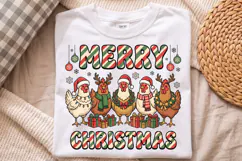 Chicken Christmas PNG, Merry Holiday Farm Sublimation Design Product Image 3