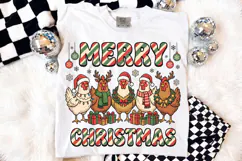 Chicken Christmas PNG, Merry Holiday Farm Sublimation Design Product Image 4