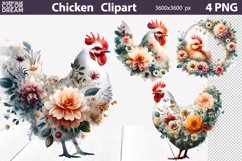 Farm Animals Flowers Bundle | Double Exposure Sublimation Product Image 4