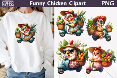 Funny Chicken Clipart | Cute Farm Sublimation Product Image 1