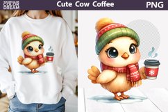 Cute Chicken Coffee Clipart | Animal Coffee Sublimation Product Image 1