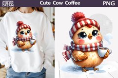 Cute Chicken Coffee Clipart | Animal Coffee Sublimation Product Image 1
