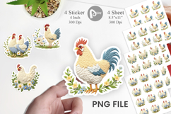 Chicken Embroidery Sticker Product Image 1