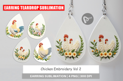 Earring Chicken Embroidery Product Image 1