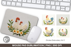 Mouse Pad Chicken Embroidery Product Image 1