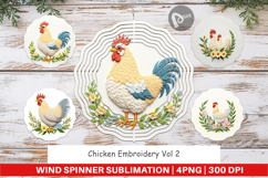 Wind Spinner Chicken Embroidery Product Image 1