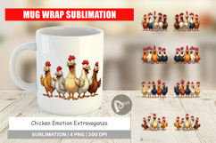 Chicken Emotion Mug Wrap Product Image 1