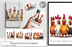 Chicken Emotion Digital Paper Product Image 1