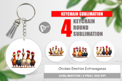 Chicken Emotion Keychain Product Image 1
