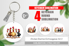 Chicken Emotion Keychain Product Image 1