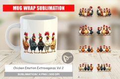 Chicken Emotion Mug Wrap Product Image 1