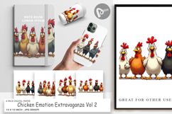Chicken Emotion Digital Paper Product Image 1