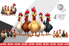 Chicken Emotion Clipart Product Image 1