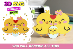 Chicken Family 3D SVG Product Image 1