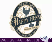 Vintage Farmhouse Home Round Sign Svg | Chicken Farm Product Image 2