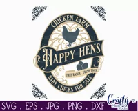 Vintage Farmhouse Home Sign | Chicken Farm Wall Art Svg Product Image 2
