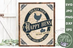Vintage Farmhouse Home Sign | Chicken Farm Wall Art Svg Product Image 1