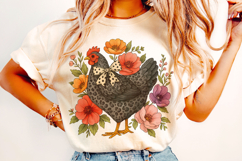 Retro Boho Chicken Farm PNG, Chicken Floral PNG, Farm Life Product Image 3