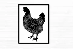 Floral Chicken Silhouette SVG Farmhouse Sign SVG PNG EPS DXF Product Image 2