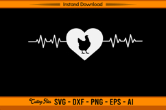 Chicken Heartbeat Love Poultry Farm Animal SVG Product Image 1